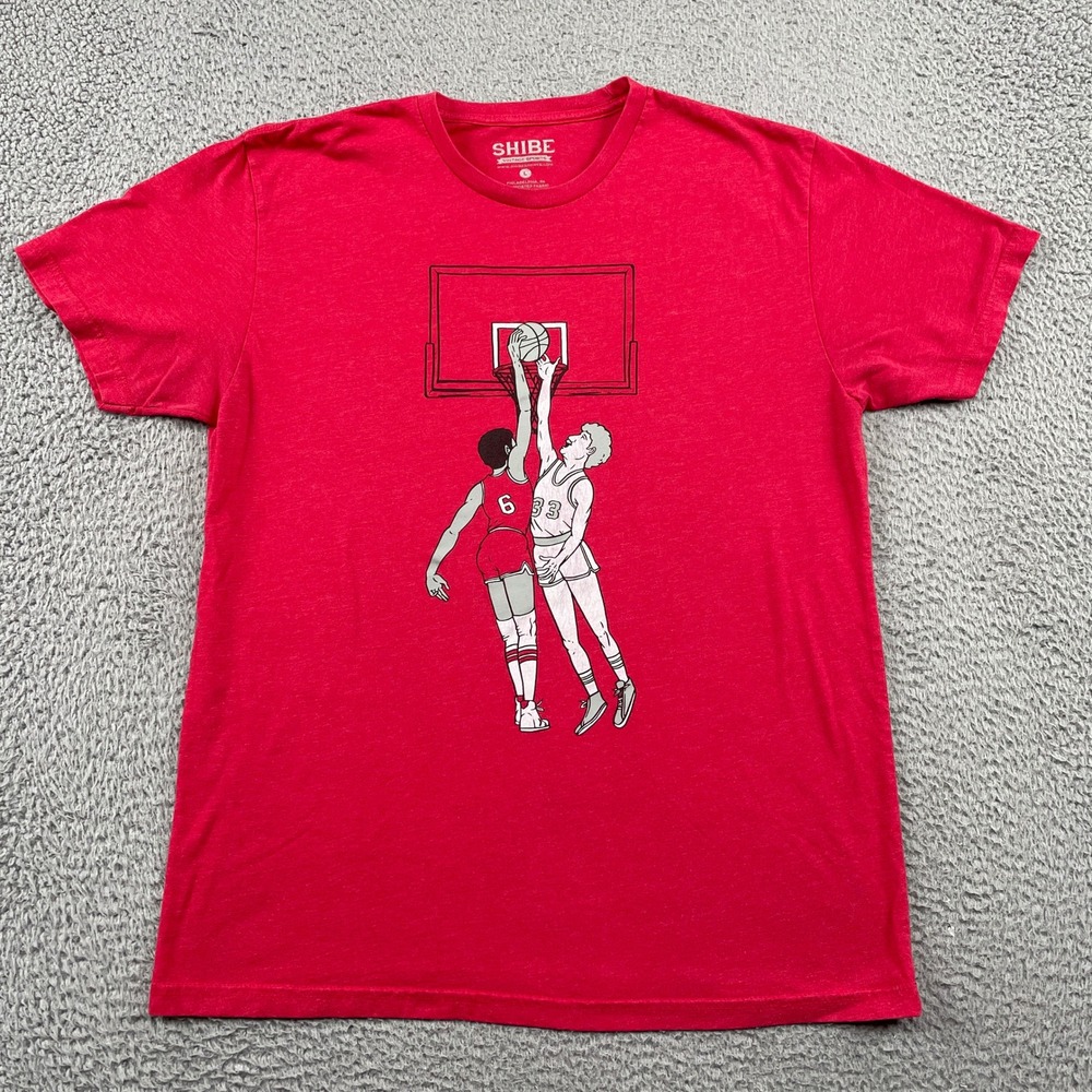 Dr. J Philadelphia 76ers Men L Julius Erving Larry Bird T-Shirt Shibe Vintage